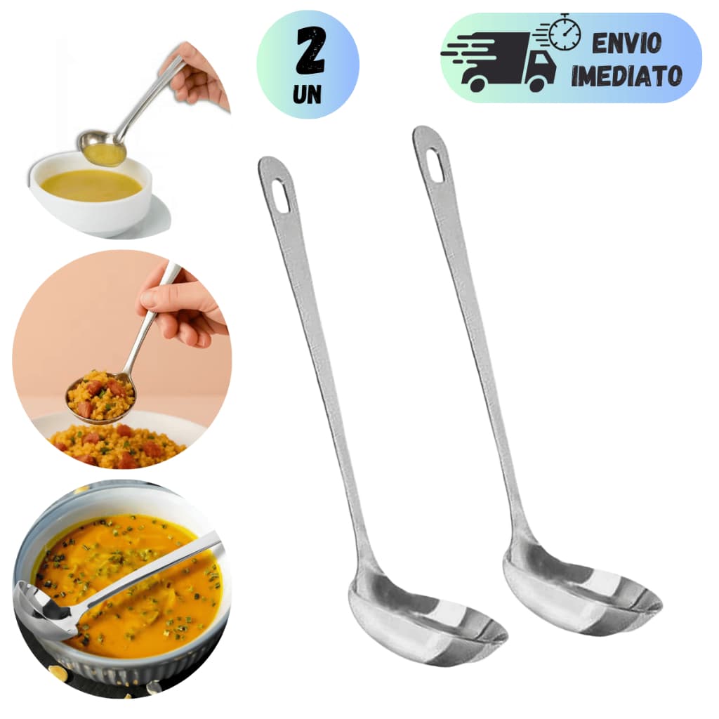 KIT CONCHAS 16,8CM MOLHOS CALDOS E FAROFA INOX MULTIUSO RESISTENTE PEQUENO UTENSÍLIOS PARA COZINHAS