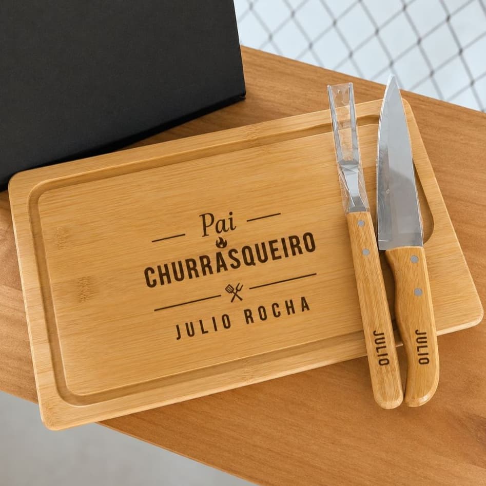 KIT CHURRASCO PERSONALIZADO DIA DOS PAIS PRESENTE PADRINHO MADRINHA CASAMENTO