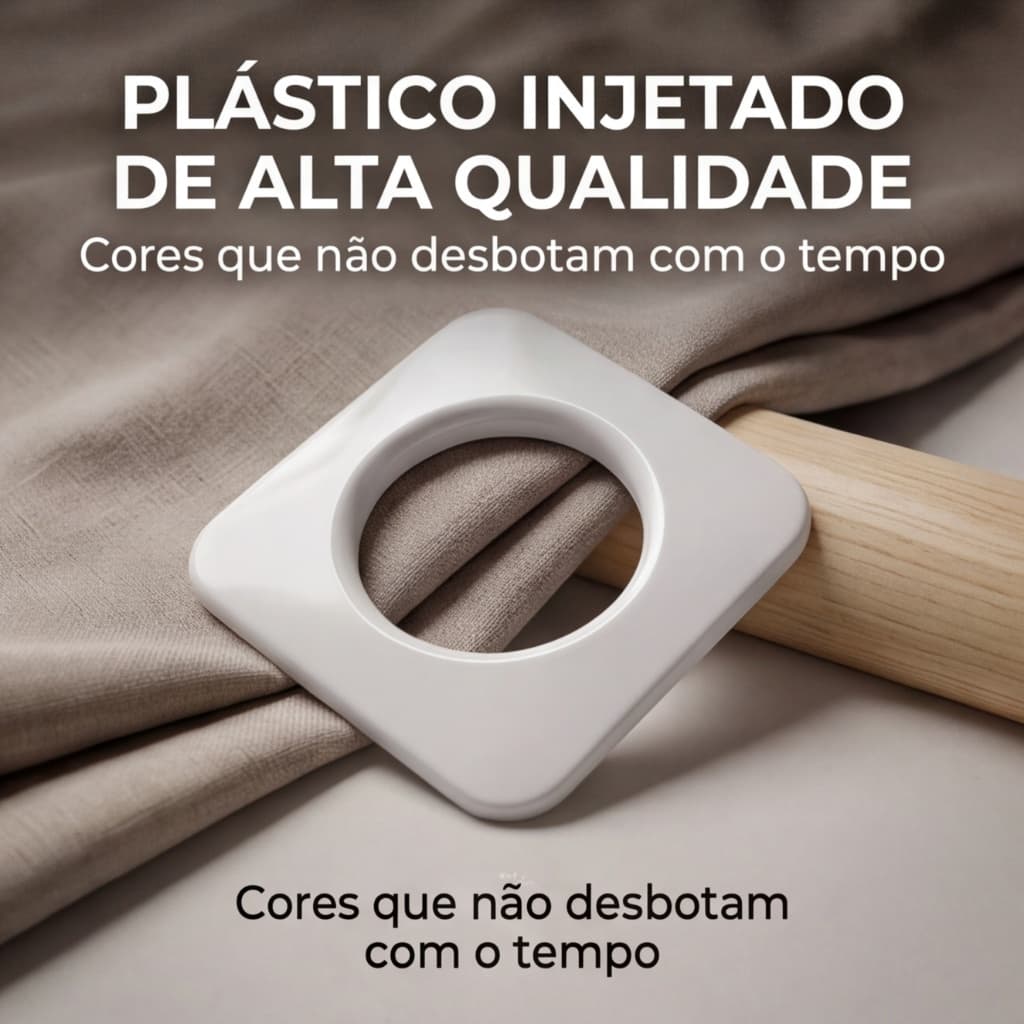 Ilhós quadrado para cortina 28mm em plástico cores diversas
