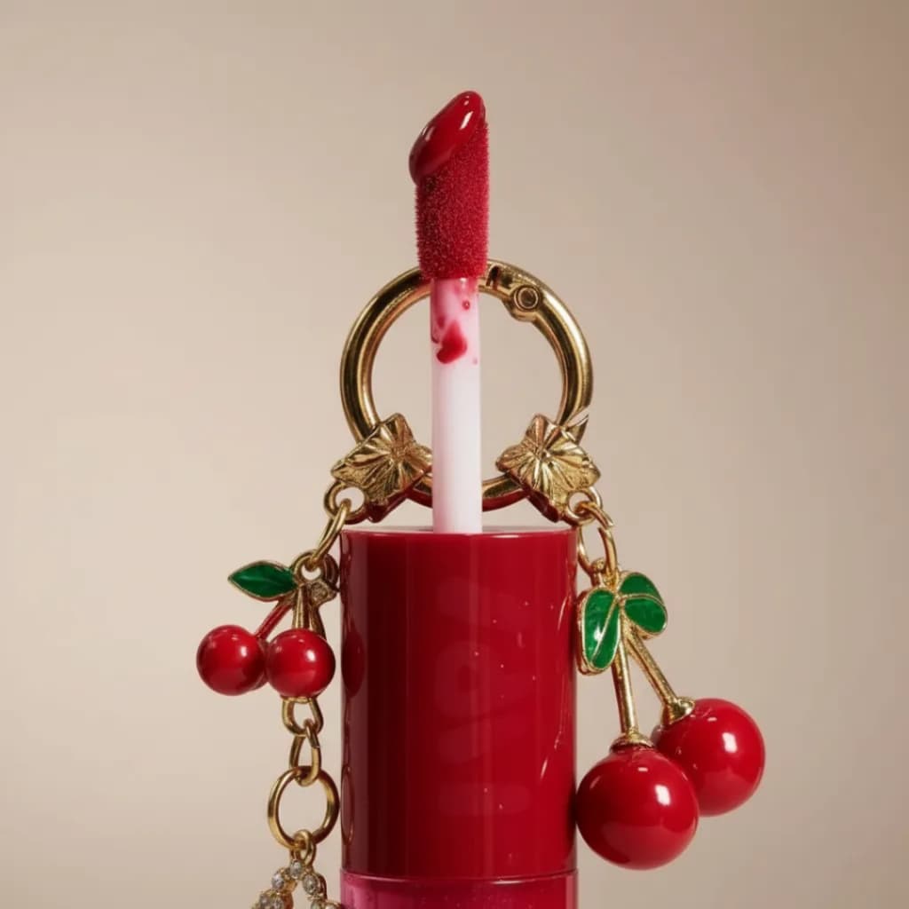 Lip Gloss Labial Cherry Bomb Cereja Chaveiro Miss Victory