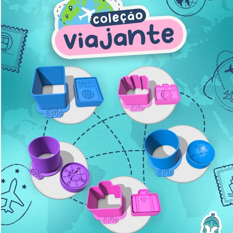 Ejetor Modelador tema viagem Viajante turismo para brigadeiros doce