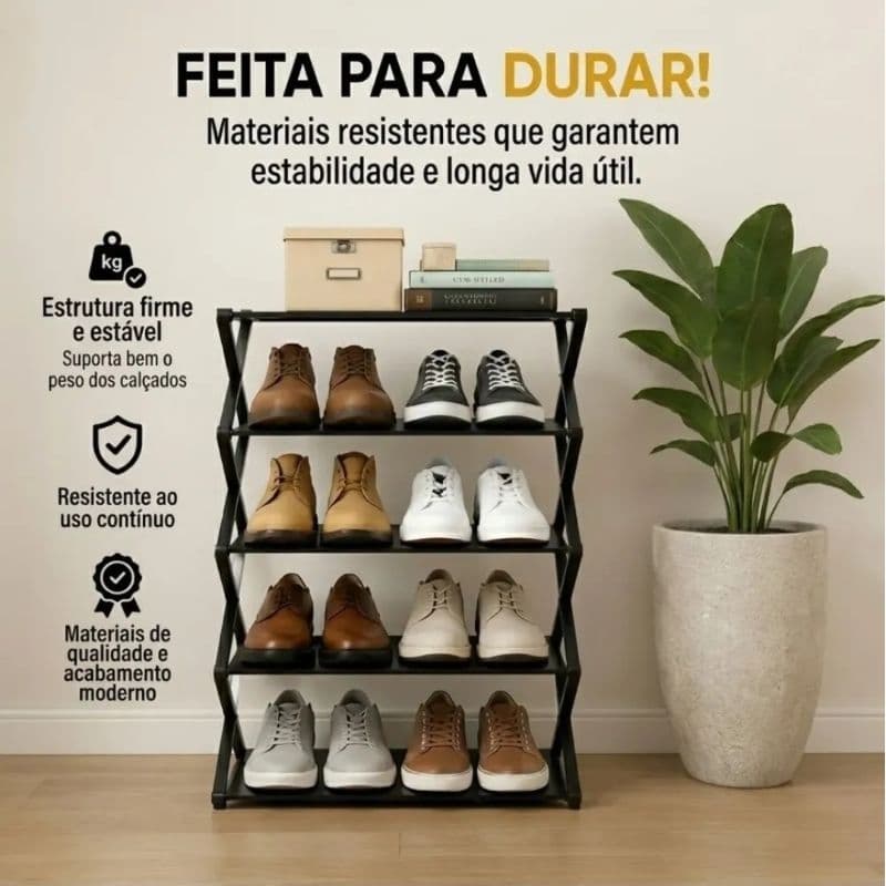 Sapateira Multiuso 4 Andares com Capacidade para 8 Pares de Sapatos