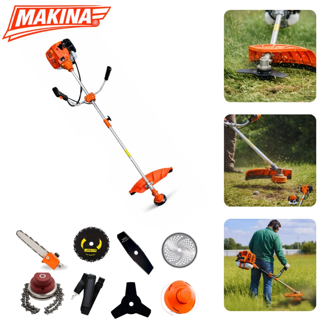 Kit Roçadeira Makina 80cc 3hp 2t Gasolina Potente Aparador Profissional Podar