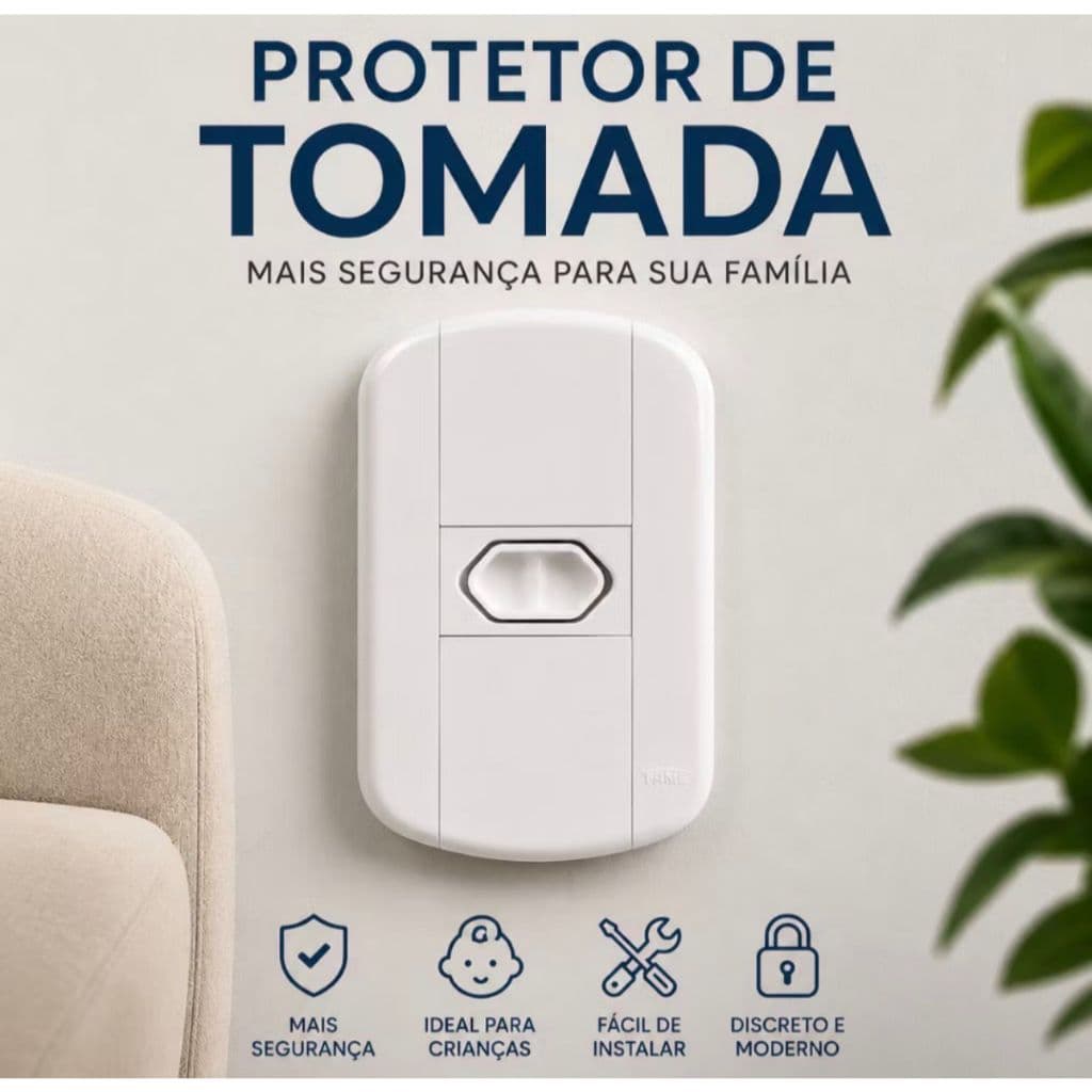 KIT COM 10 Protetor de tomada, protetor de tomada bebê, trava tomada, tampa para tomada, anti choque infantil