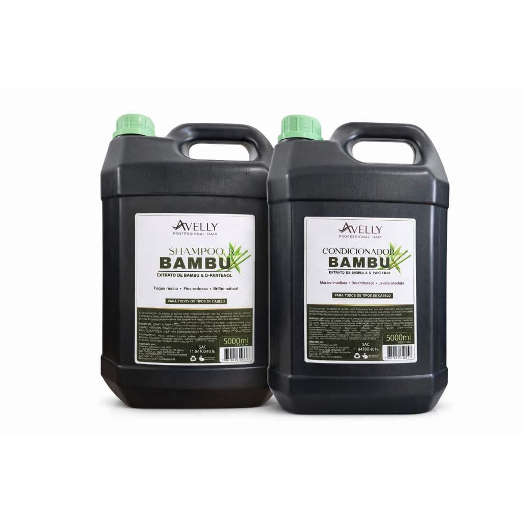 Kit Bambu Avelly Profissional 2x5L – Shampoo + Condicionador com Extrato de Bambu e D-Pantenol