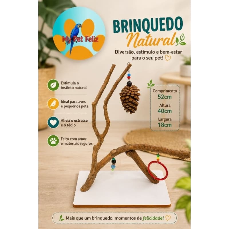 brinquedo para calopsita, playground para calopsita, periquito, agapornis / Galhos naturais - poleiro calopsita