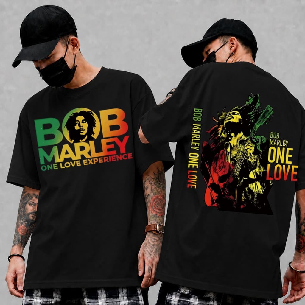 [Camiseta Premium em Algodão Puro]VU Camiseta Basica Bob Marley One Love Experience Reggae Peace Graphic Unissex