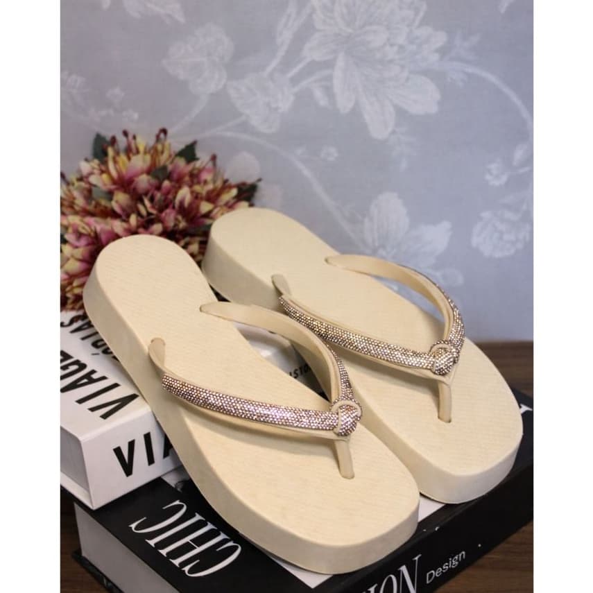 Chinelo Feminino Correia De Brilho Elegante Confortavel