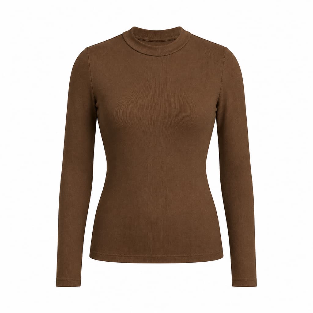 Blusa Manga Longa Basica Com Gola Redonda Moda Feminina Casual Uso Diario Ribana Ribana Estampa Lisa