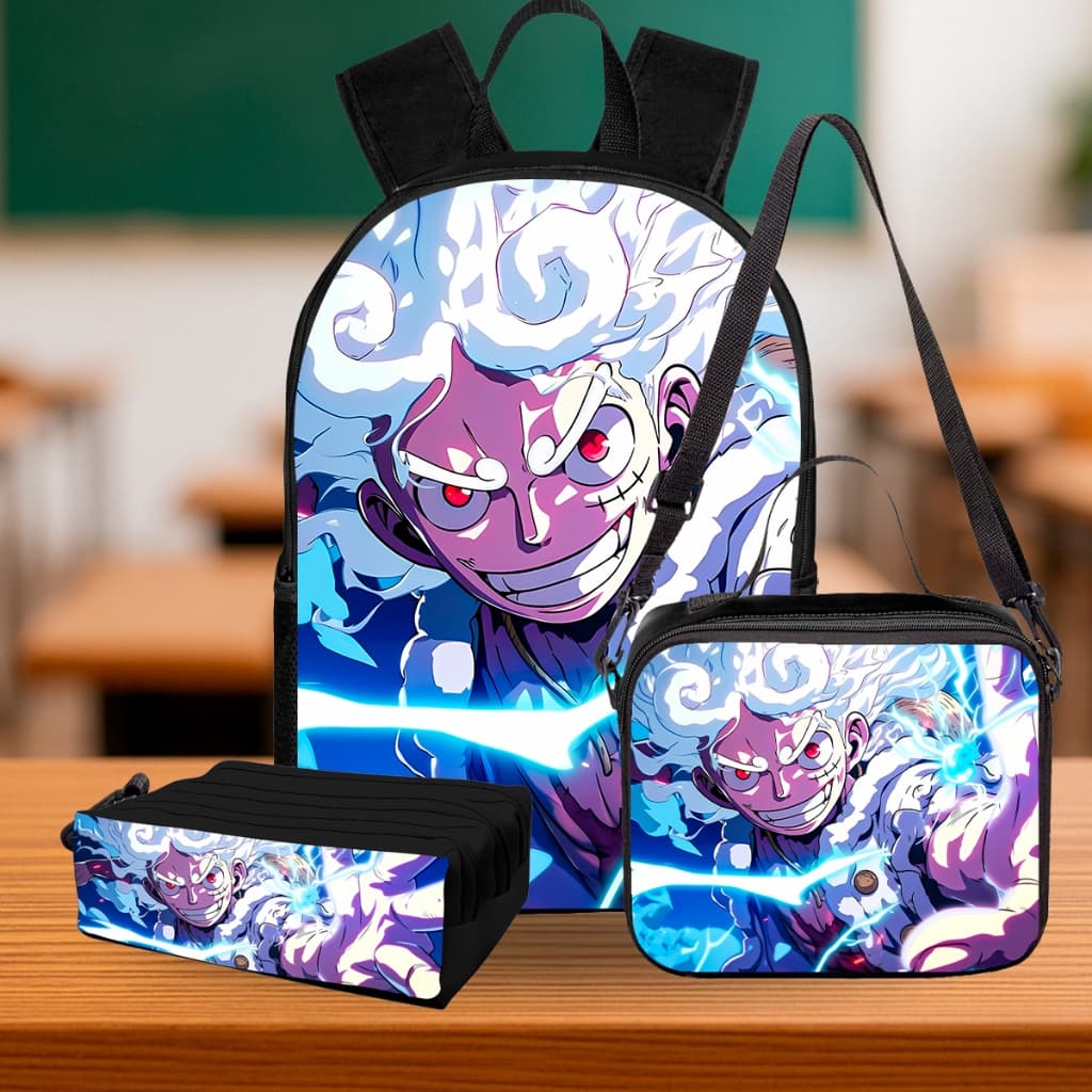 Kit Escolar Infantil Completo Mochila Lancheira Térmica Estojo 3R Reforçado Anime