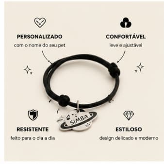 Pingente Pet com Nome Gravado Plaquinha de Identificação Cachorro Gato