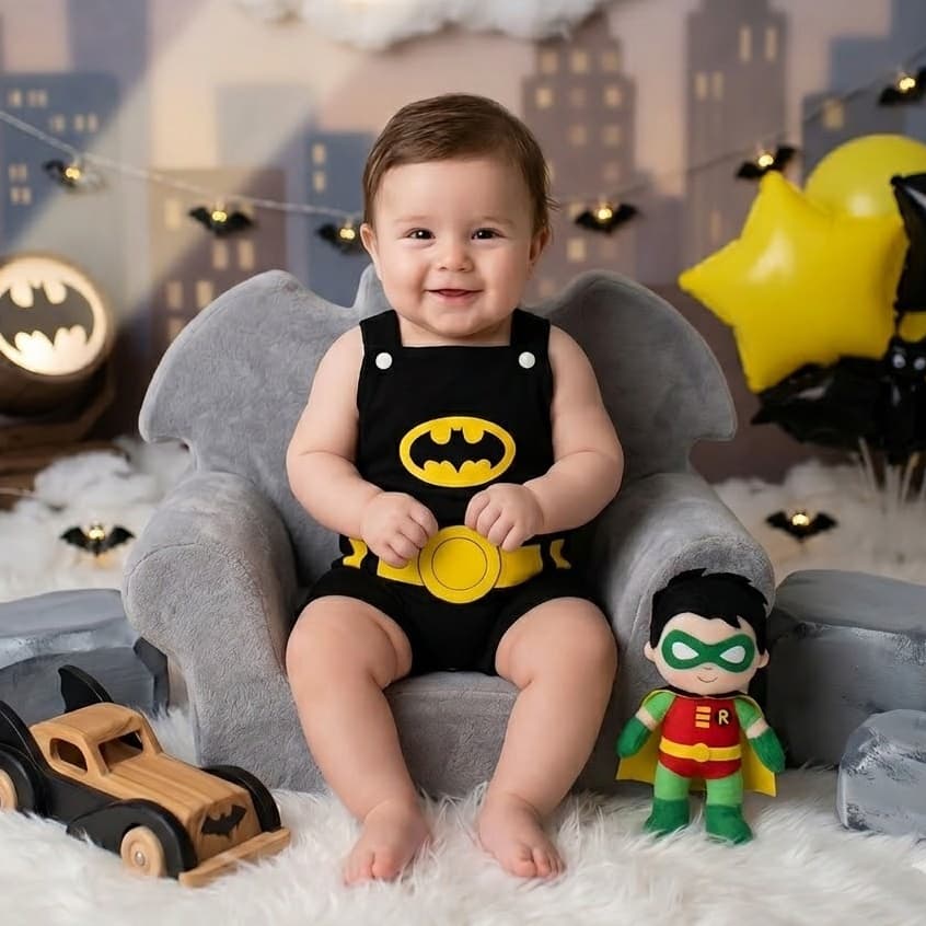 Macacão de Bebê Roupa do Batman Jardineira Menino