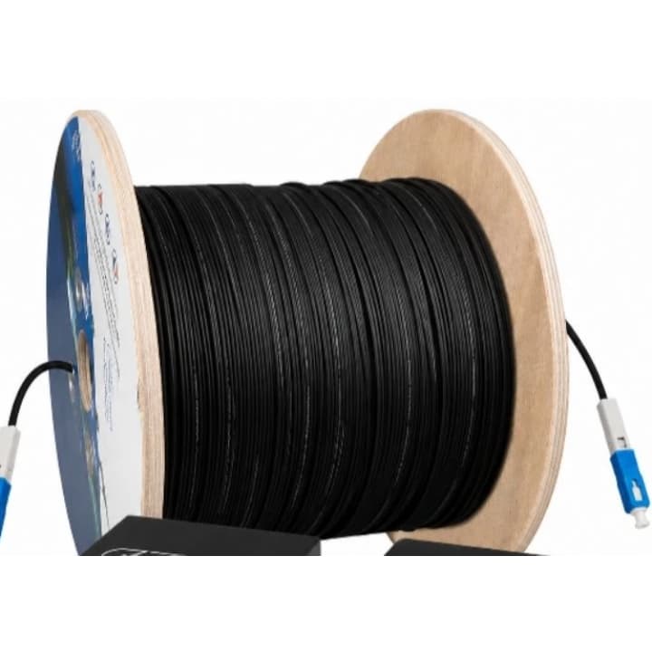 cabo drop Fibra Óptica 500m Drop Mini Flat pronto pra uso com conectores
