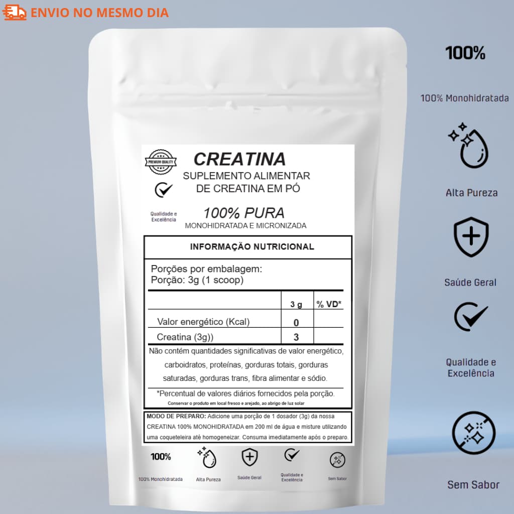 Creatina  Pura Monohidratada 100 % Pura Original