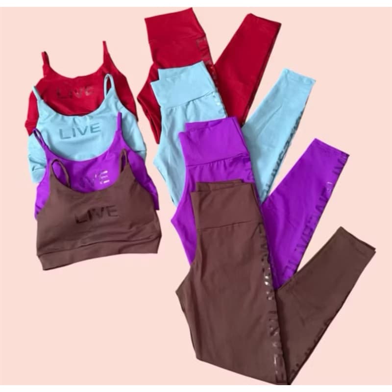 Conjunto top + calça alta compressão zero transparência