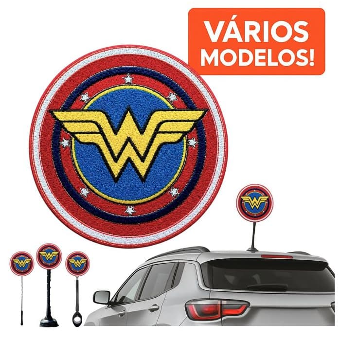 Ponteira Enfeite de Antena Mulher Maravilha - Wonder Woman - Vermelho - Carro e Moto