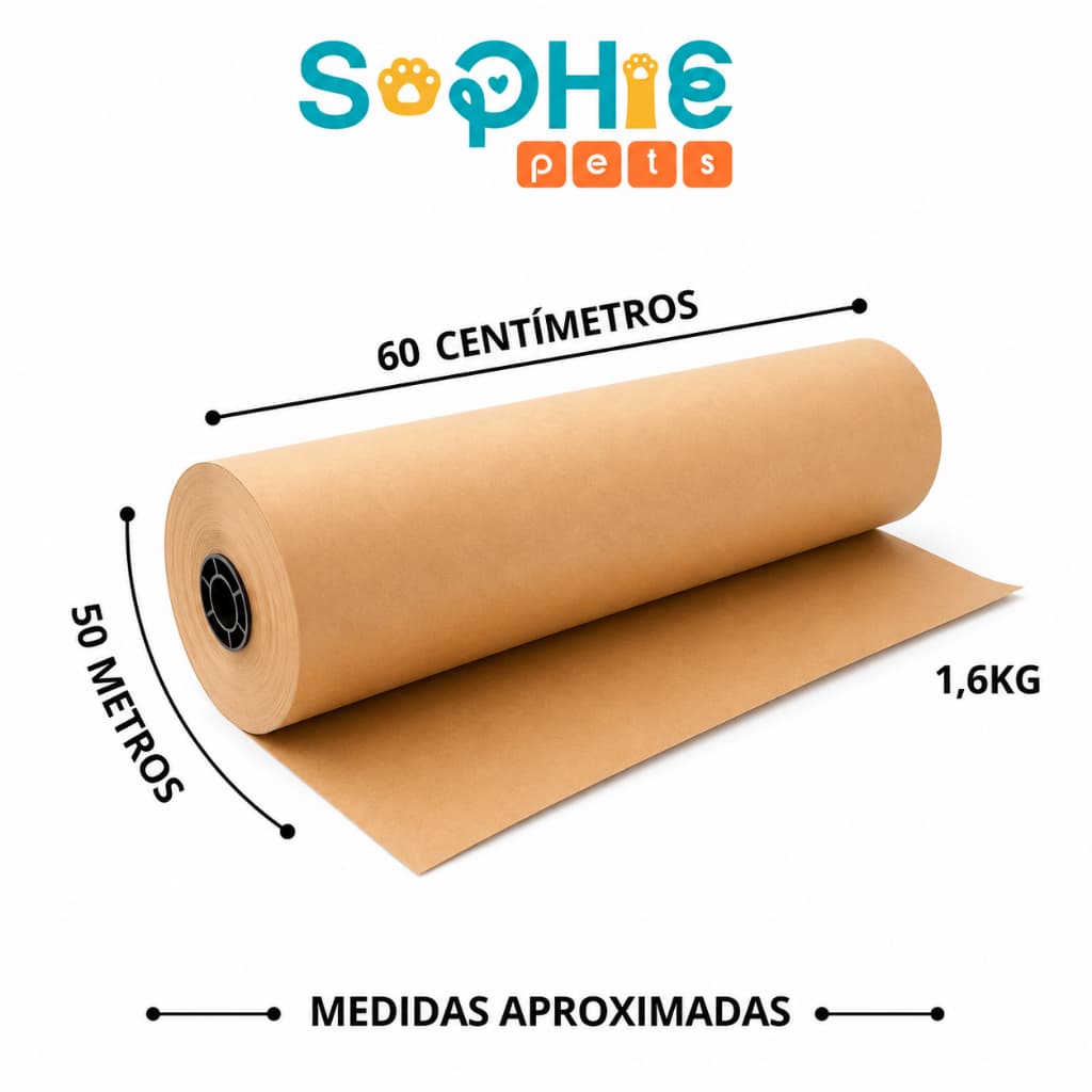 Papel Bobina Rolo Semi Kraft Pardo 60cmx50m Embalagem