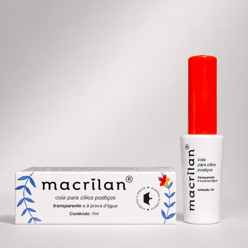 Cola Para Cílios Postiços Macrilan Transparente À Prova D'Água