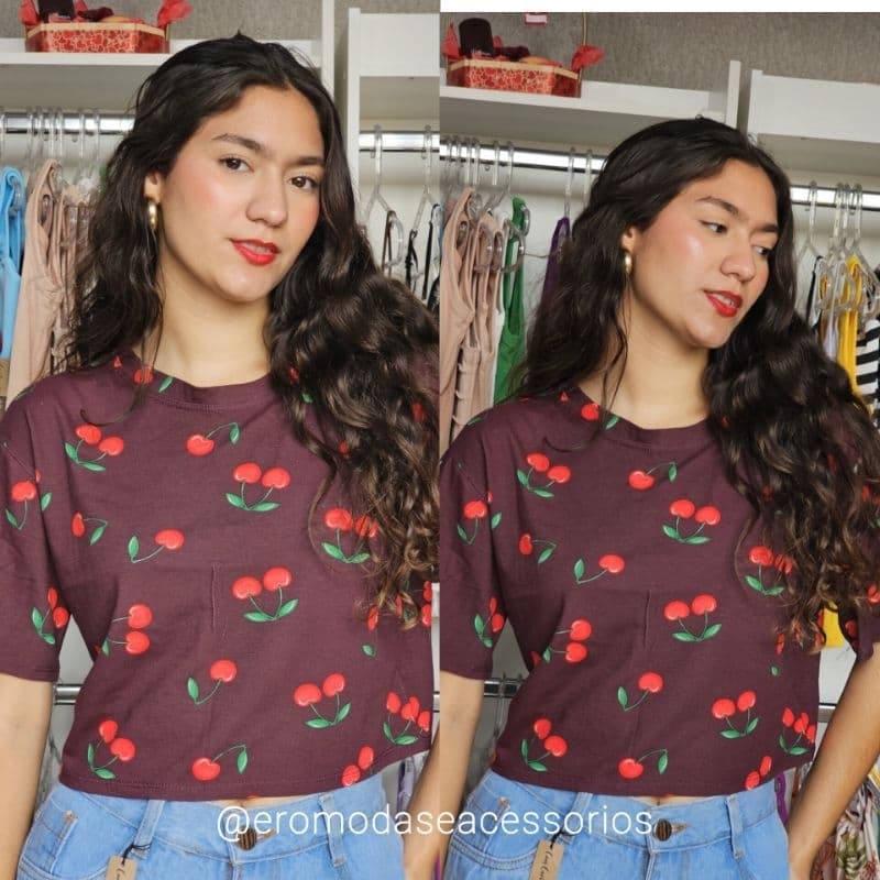 7 Croppeds Blusas  Feminino Variados Modinha