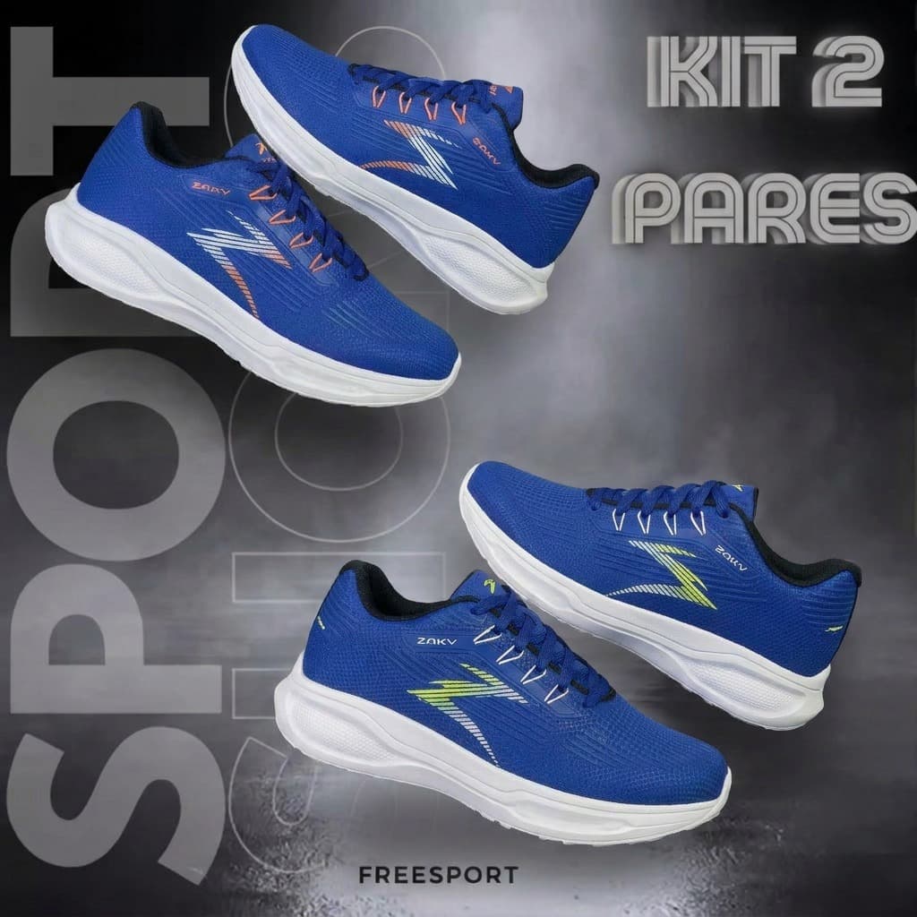 KIT 2 Pares Tênis Masculino Running Fitness Academia Antiderrapante Ultra Leve