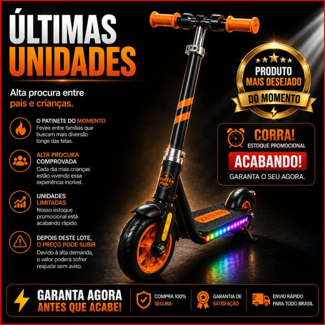 Patinete Eletrico Infantil Azul,Laranja,Rosa Diversao Radical Estilo Unico Mobilidade Scooter Seguro