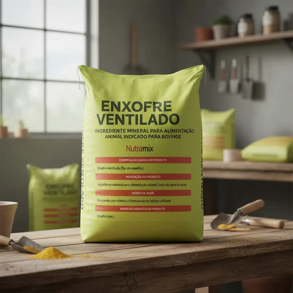 Enxofre Pecuário Ventilado1kg 99% PUREZA Pó Amarelo para Mistura em Sal Mineral – Suplemento Animal