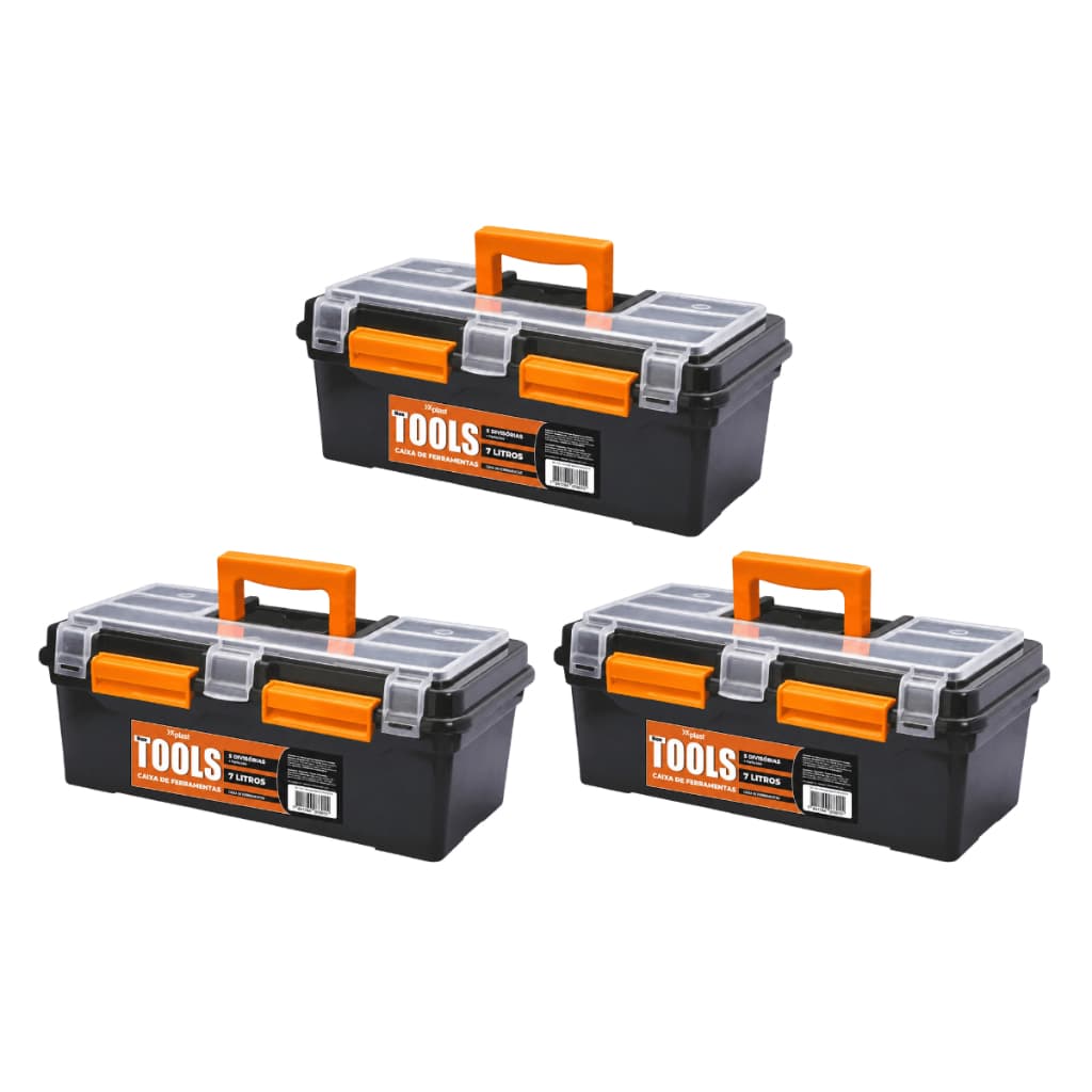 Kit 3 Maletas Caixa de Ferramentas Pesca Organizadora Alta Resistente Reforçada Oferta Envio Rápido!