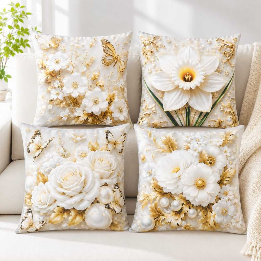 Kit  com 4 Capas de Almofada 45x45cm- Estampadas | Lançamento Exclusivo | Fabricação Própria | Envio Rápido