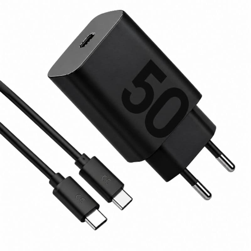 Carregador Turbo 50W USB-C Tipo C Rápido + Cabo Carregamento Ultra Rápido Android/Carregador 50W Para G30 G20 G9 Play G1