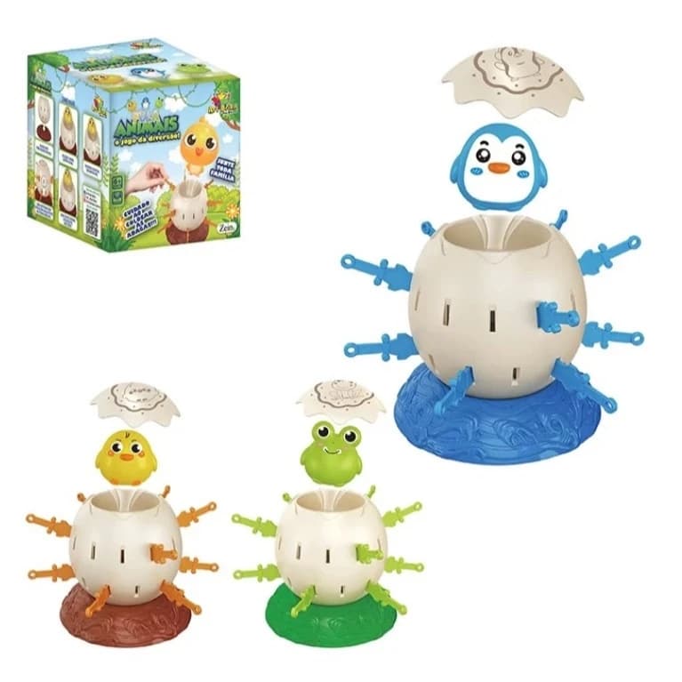 Jogo Pula Pula Animais 10cm - Pula Sapinho, Pula Pinguim, Pula Pintinho e Pula Pirata