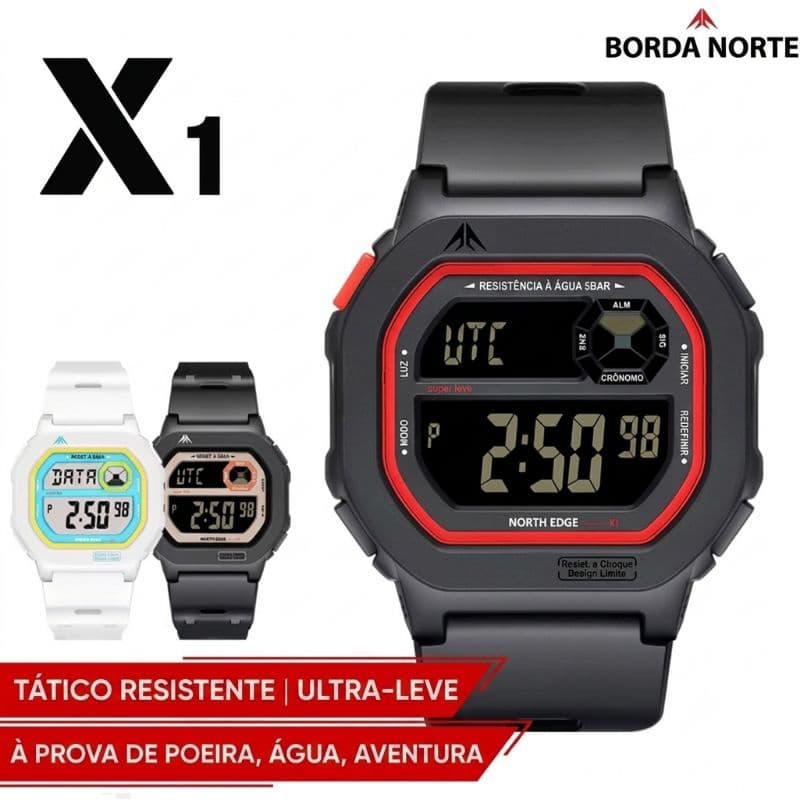 Relógio North Edge X1 Digital Masculino – Estilo, Resistência e Atitude