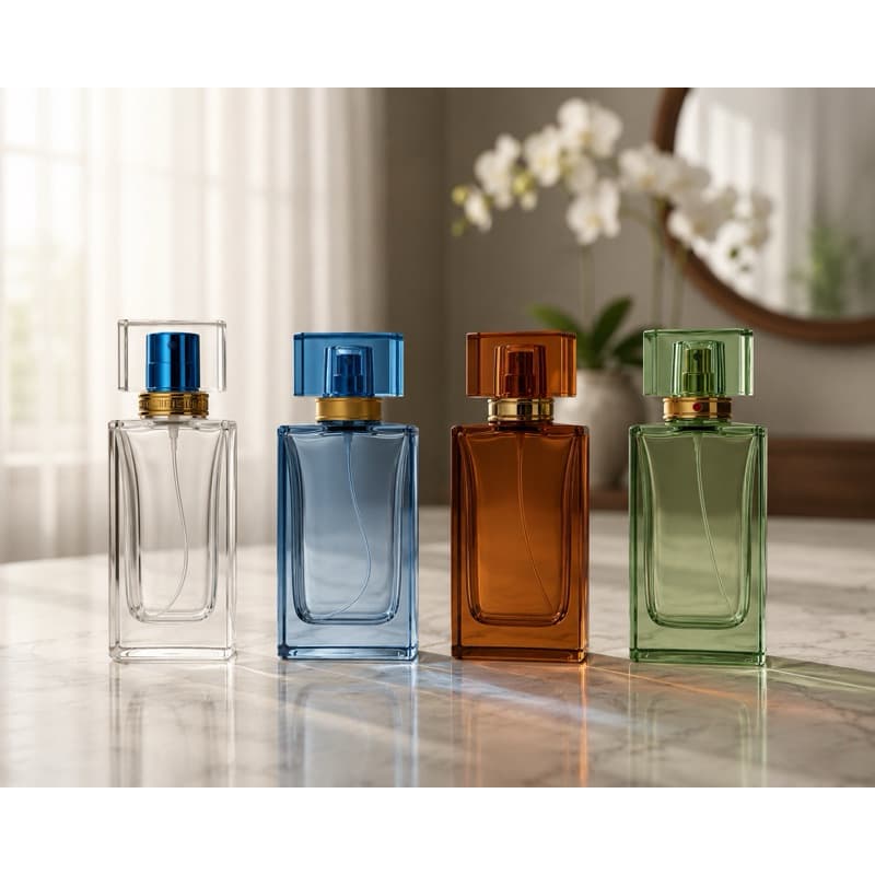 Frasco de Perfume Luxo 50ml Colorido em Vidro – Unidade