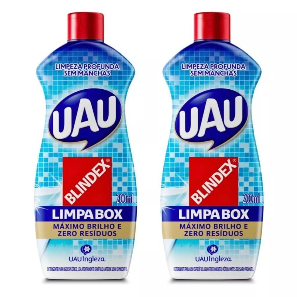 Kit 2x Limpa Box Blindex UAU Ingleza – Aprovado pela Blindex | Remove Manchas | Banheiro 200ml