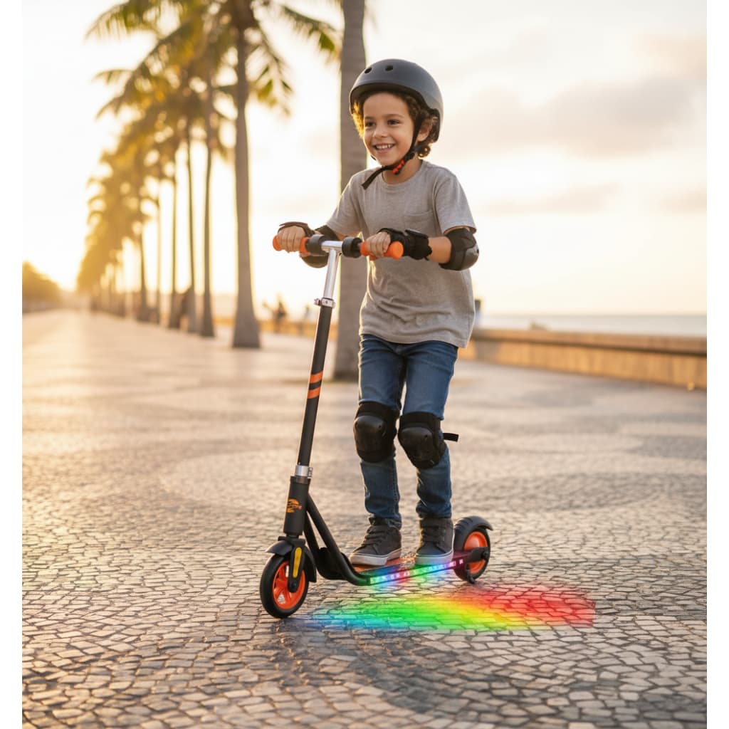 Patinete Eletrico Infantil Laranja Azul Rosa Design Seguro Leve Facil Controle Velocidade