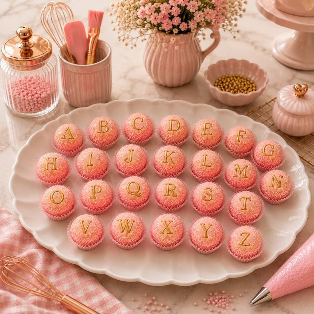 Carimbos Para Brigadeiro e Massas Alfabeto Letras e Numeros Confeitaria Marcador Doces Gourmet 4,5cm