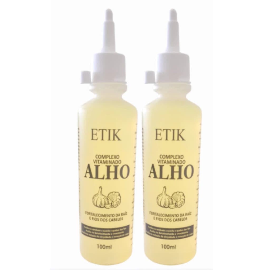 Kit 2 Tônicos de crescimento e fortalecimento Complexo Vitaminado de Alho 100ml Etik Cosméticos