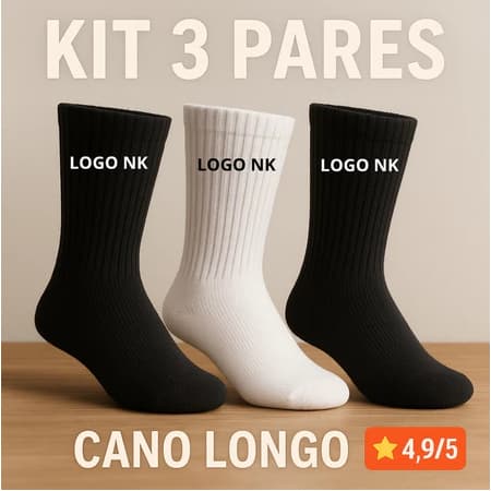 Meia Esportiva Cano Cano Alto de Alta Perfomance