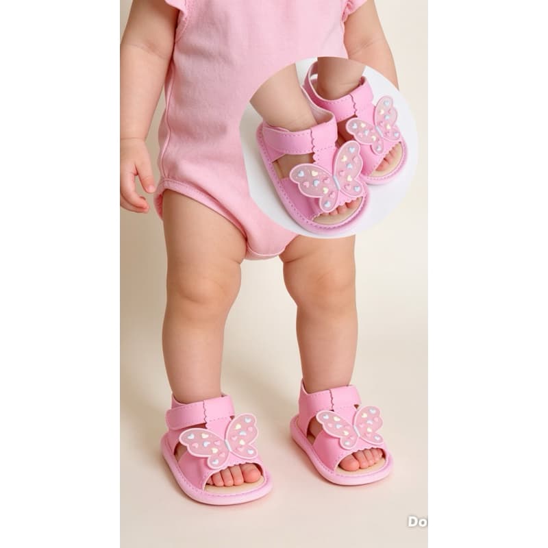 Sapatinho sandalia menina de bebê borboleta infantil