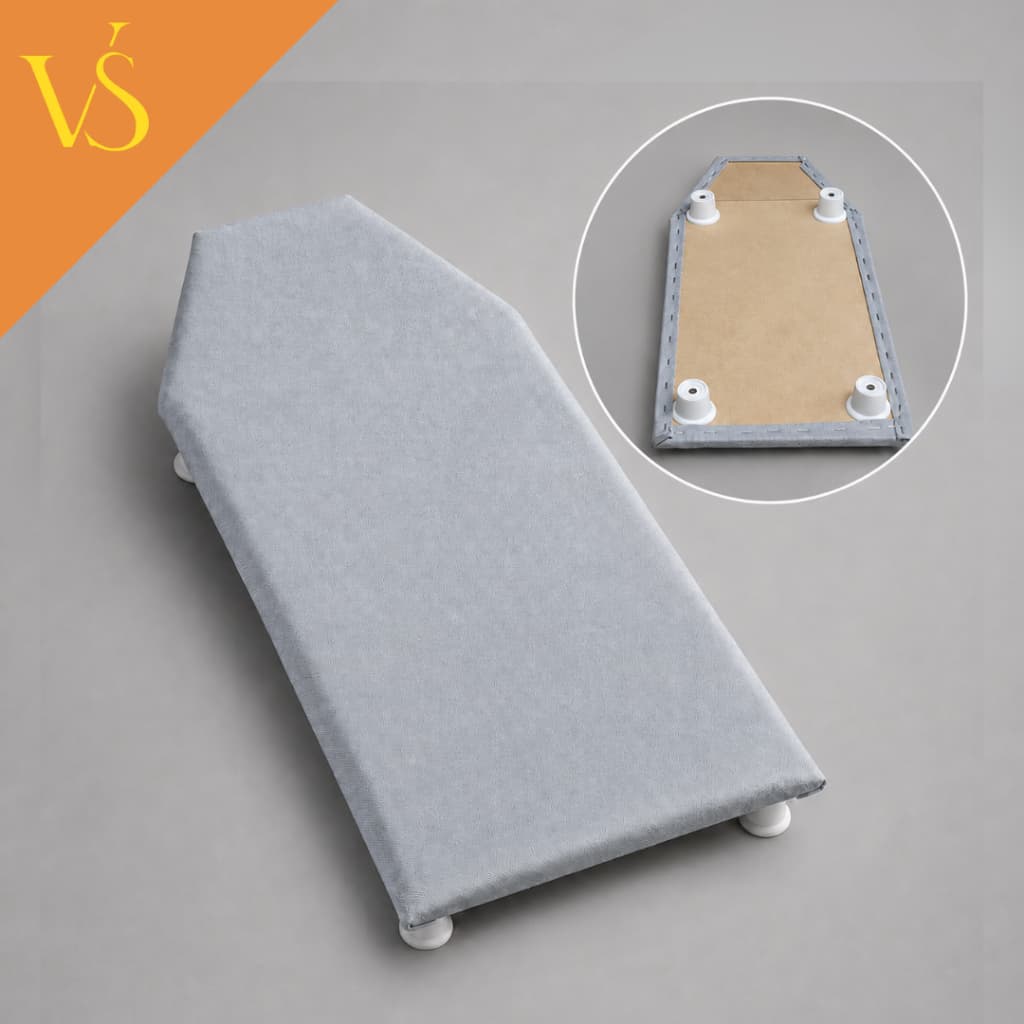 T谩bua Port谩til Para Passar Roupas Cinza Patchwork MDF Com P茅zinho
