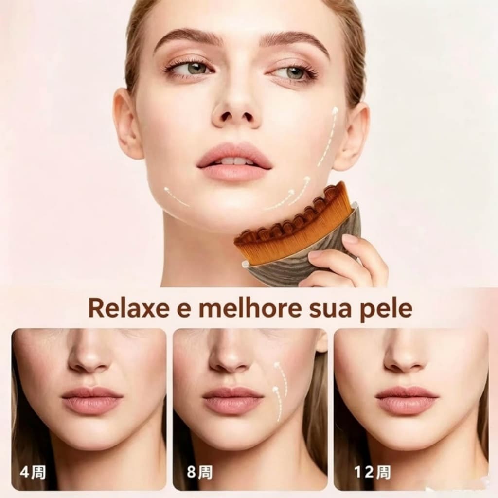 Escova Facial Para Contorno Seca Rosto Queixo Ferramentas de Limpeza Facial