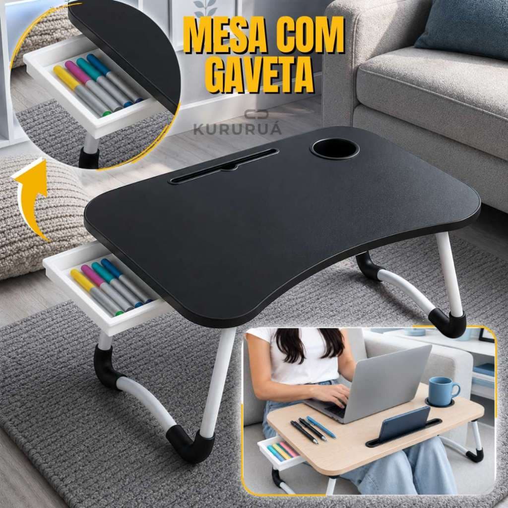 Mesa Mesinha Notebook Cama Home Office Refeição Multiuso
