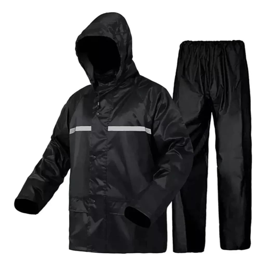 Capa De Chuva Motoqueiro Motoboy Moto Conjunto Impermeável Preto G