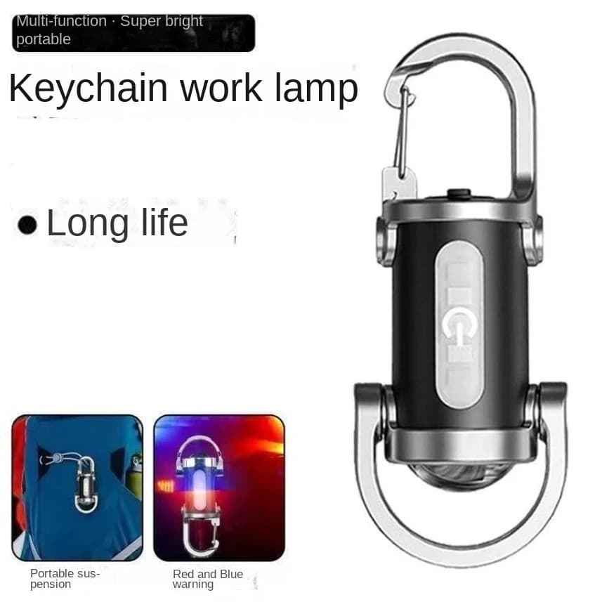 Super Bright Mini COB LED Keychain Flashlight, Portable Light for Camping and Safety, Rechargeable and Waterproof.