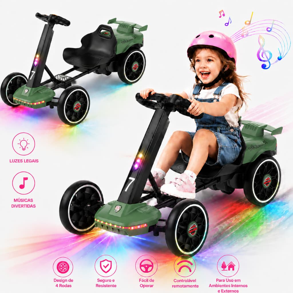 Trailforge-M1 Kart elétrico infantil 100W Brinquedos Com Luzes Som Controle Remoto Tocar música