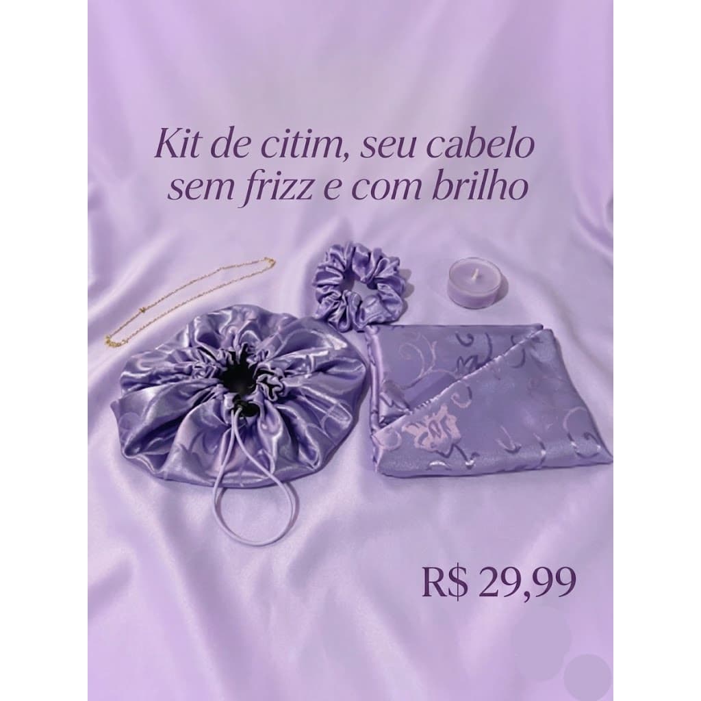 KIT DE CITIM - TOUCA+ FRONHA+ SCRUNCHIE