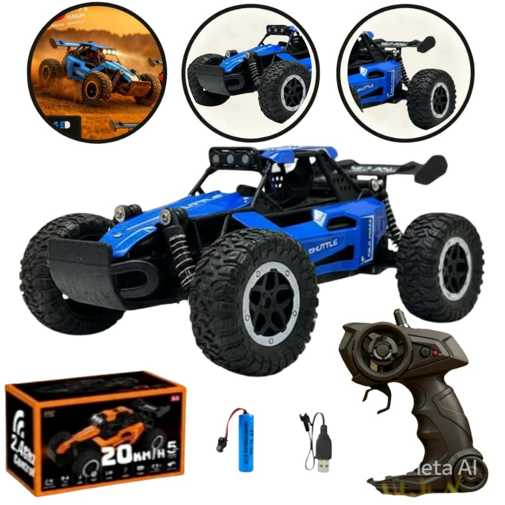 Carrinho Controle Remoto Trilha Recarregável Brinquedo Jeep Off-road Escala 1:16 Pneus Borrachudo