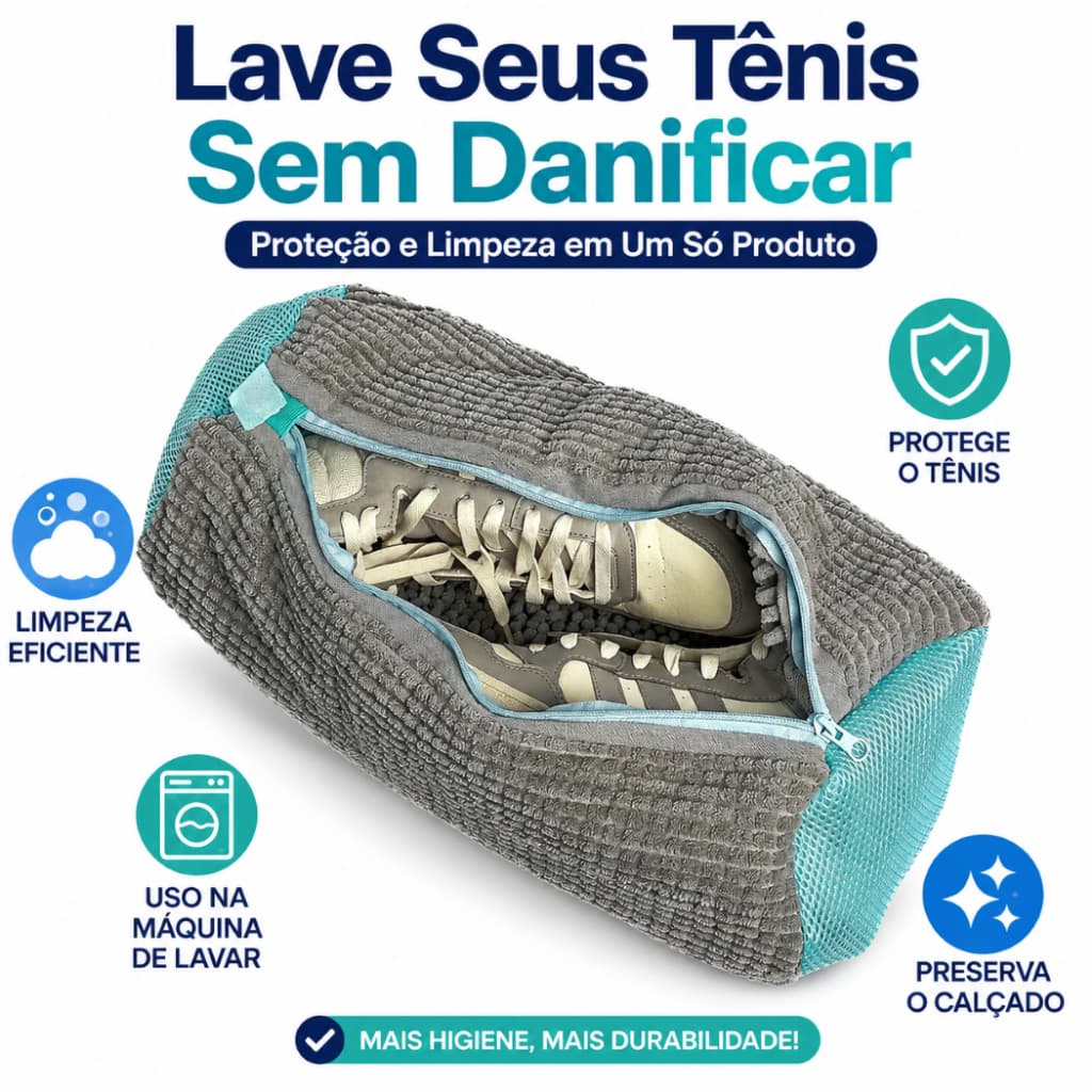 Saco Bolsa de Lavar Tenis Sapato Impermeavél Máquina lavar Lavanderia Anti Deformação Malha Viagem