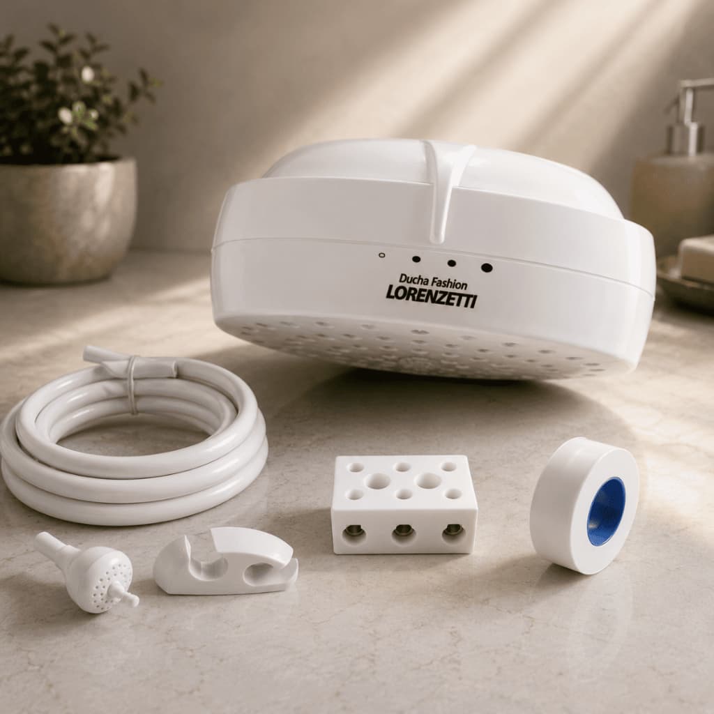 Ducha Fashion Lorenzetti 220 V 4 Temperaturas com Conector e Fita Veda Rosca