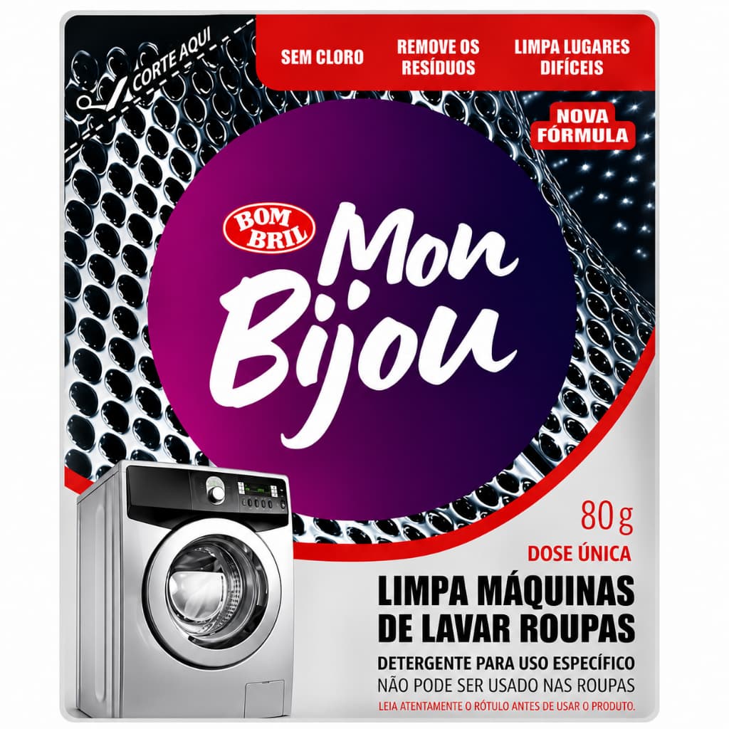 KIT COM 3 Limpa Maquina de Lava Roupa Mon Bijou Bombril 80G