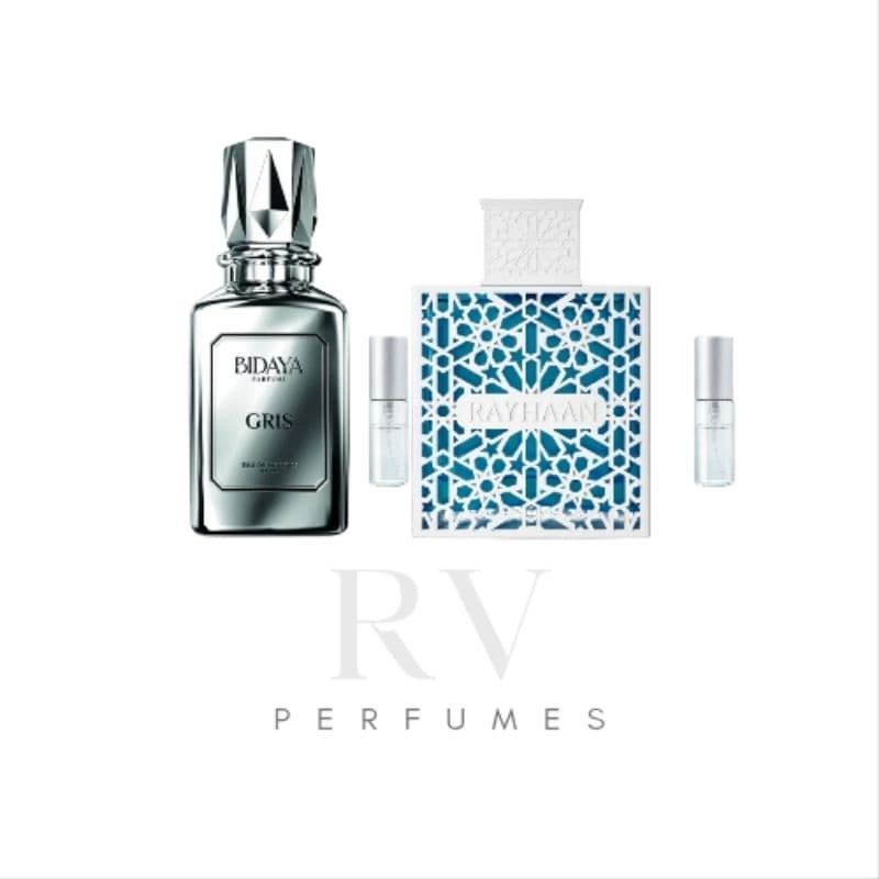 Bidaya Gris + Rayhaan Azul | Individual ou Combo Lançamentos Perfumes Masculino e Feminino Alta Fixação Premium